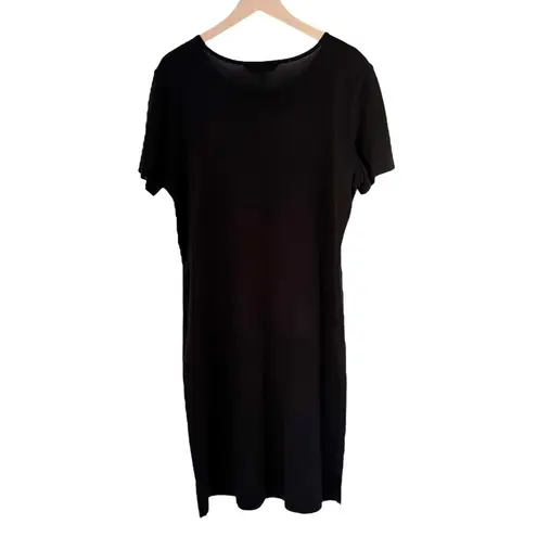 Ming Wang Black Knit Dress Short Sleeve Size XL Career Casual Comfortable