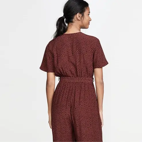 Rails Rust Spotted Jet V Neck Wide Leg Jumpsuit Size Small