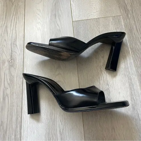 Via Spiga Heels slip on open toed womens Black (size 8.5) chic minimalist party