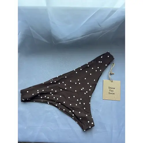 Free People NWT Stone Fox Swim x  Roca Bottom Terra Dot Brown Polka Dot Low RISE