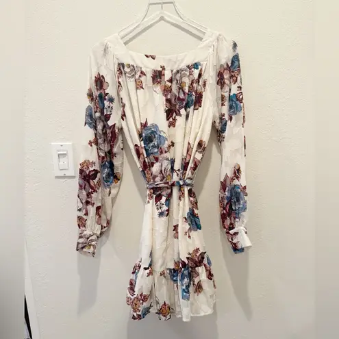VICI  Floral Long Sleeve Floral Tie Waist Mini‎ Dress