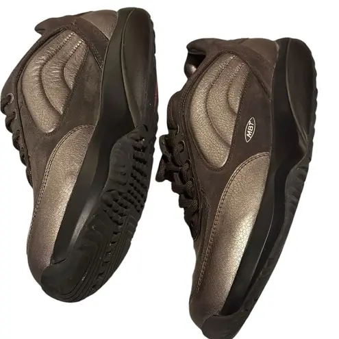 MBT Maliza Brown Leather Metallic Rocker Toning Comfort SZ 8 sneaker shoe