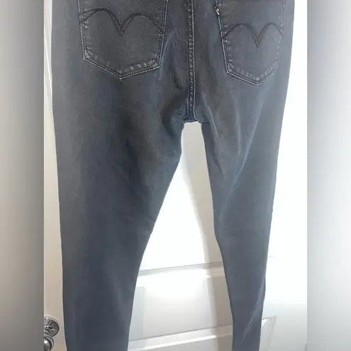 Levi's Stretchy Legging Jeans Metallic Gold Glitter Black Denim Grunge Sz 11/30