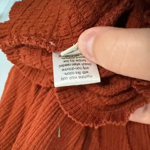 Mudd  Rust Orange Faux Button Fitted Waist Top Juniors Size XL Autumn Fall