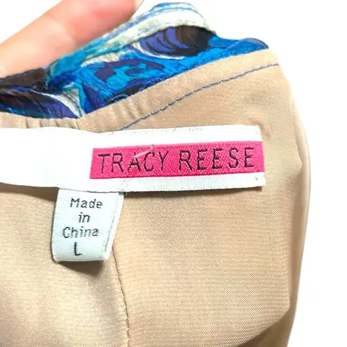 Tracy Reese Multicolor Geometric Midi Dress Sleeveless 100% Silk Size Large