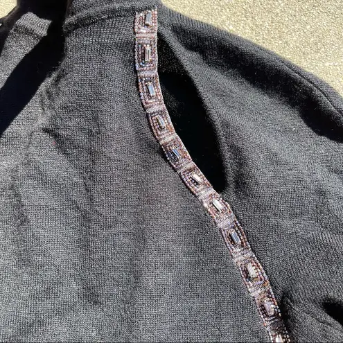 Versace  Embellished Cut Out Wool Sweater Top size 0