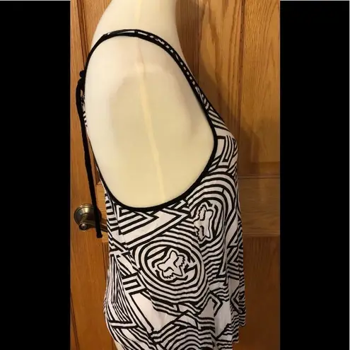 Fox Racing Black White High Impact Tank Size Casual Logo Athletic