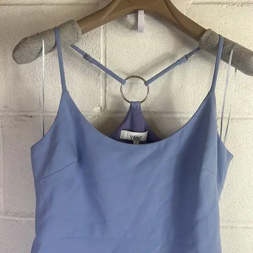 Likely Sz 2
Sammy Gown periwinkle light blue high slit o ring back maxi gown