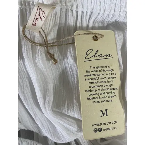 Elan Boutique Women CropTop M White Scoop Neck Short Sleeve Gauzey Beachy Resort NEW