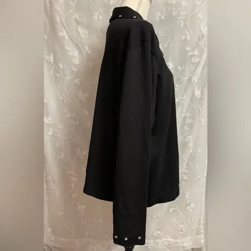 Women’s Bechamel II Black Rhinestone Button Front Shirt Jacket Sz 1X EUC
