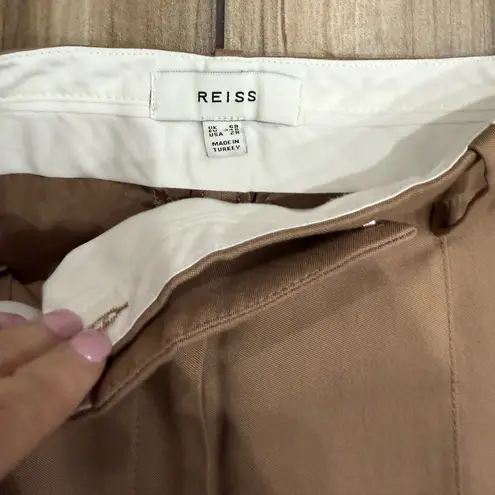 Reiss New! Wren Slim Leg Trouser Pants in Mink Neutral Sz 2 $245