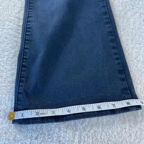 NYDJ Flared Pants Womens Size 4 Blue Relaxed Lift Tuck Slimming Short Casual