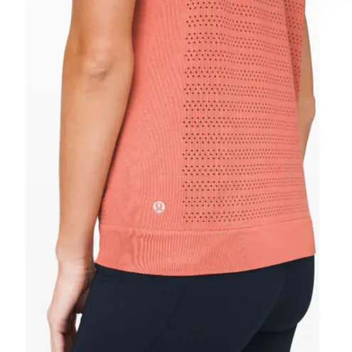 Lululemon Breeze By Muscle II Copper Clay Tank Top Relaxed Fit Hip Length Sz 6 Orange