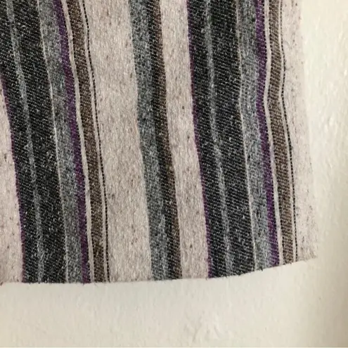 Gorman Woven Knit Textured Stripes Button Front Pockets Skirt Blue Size 0