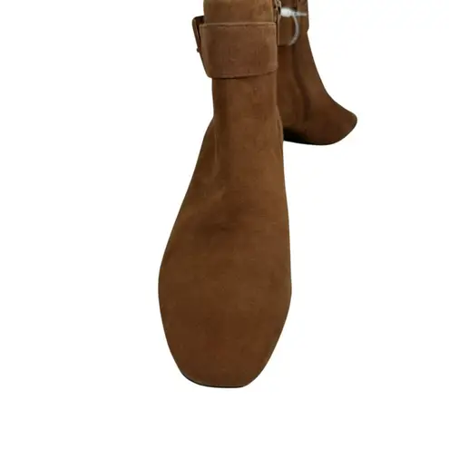 Alex Marie Suede Ankle Boots • Brown Buckle Block Heel Booties • Size 7.5M • NWT
