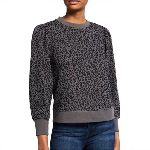Rails Marcie Cheetah Animal Print Crewneck Pullover Gray/Black Sz Small