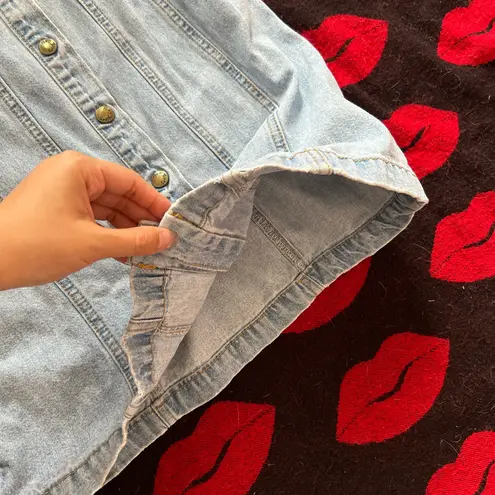 Paris Blues Vintage 80s 90s light blue denim sleeveless bodycon dress XS