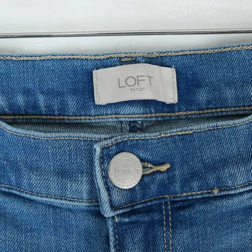 Loft Outlet Jeans Womens 12 Blue Modern Denim Crop Stretch Distressed Preppy