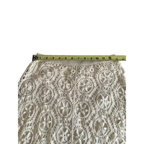 Ella Moss Ivory Lace Crochet A Line Skirt Size S Lined Demure Dreamy Whimsical