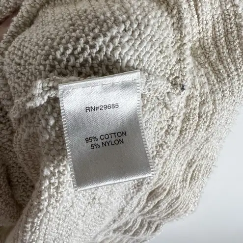 Pendleton Cotton Cardigan Sweater Coastal Grandma Women Size Large Cream