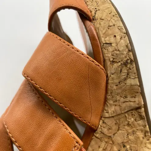 Adrienne Vittadini Cate Leather Cork Wedges 7.5
