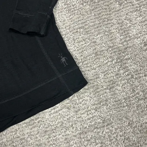 Smartwool Top Womens Small Merino Wool Blend Base Layer Black Skiing Shirt HOLES