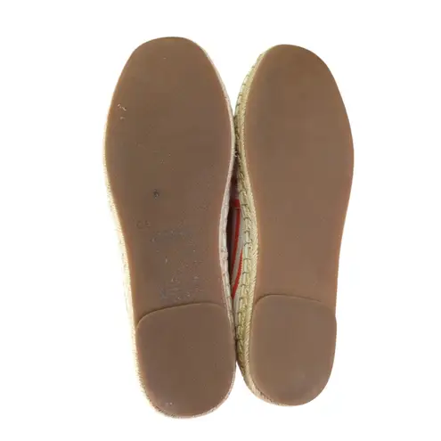 Vionic Valeri Espadrille Slip On Shoes Women's Size 9 Orange White Stripe