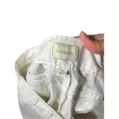 Rubbish White Linen Blend Wide Leg Flare Pants Size 7