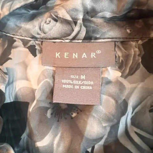 Kenar 100% Silk Halter Neck Floral Blouse - Medium