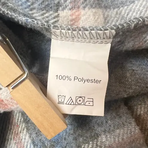 Dazy Blue Plaid Shacket Button Front Long Sleeve 100% Polyester Women's XL