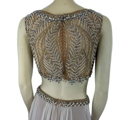 Terani Couture PROM 1611P1018 White & Nude size 6