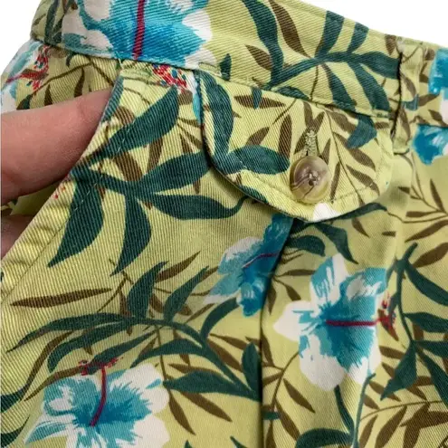 White Stag Vintage 1990s Tropical Print High Waisted Bermuda Shorts / Size 16