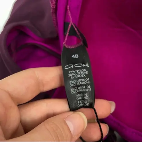 A.CHE Purple Cutout One Piece Swimsuit Size 4 B Cup Baddie Vacation Beach Pool