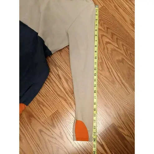 Ampersand Avenue Size M Colorblock Modern Twee Cowl Neck Sweatshirt Thumb Holes Blue Size M