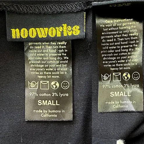 Nooworks Art Teacher Dress Black Stretch Twill Asymmetrical Zip Small EUC