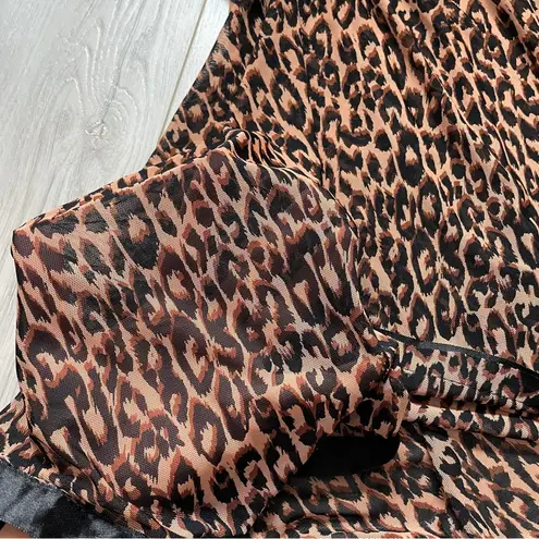 Vintage Y2K top sequin mesh leopard print womens Brown Black (small) lingerie
