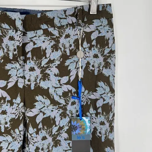 NWT le’s Floral Metallic Trousers Giglio IT 44 (USM/8) Brown Size M