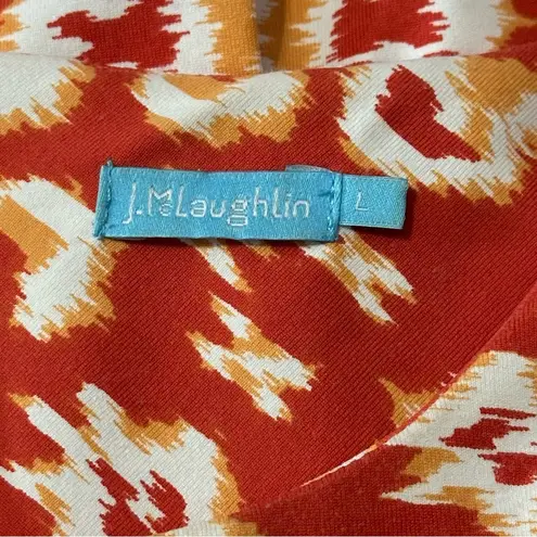 J. McLaughlin Women’s Size L Orange Coral Ikat Scroll Catalina Cloth Mia Dress