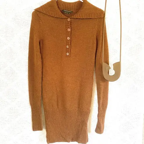 BCBGMAXAZRIA  Long Lambs Wool Sweater Brown