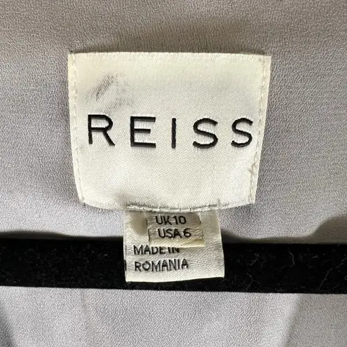 Reiss Mirte Silk V-neck Maxi Dress Size 6 Blue Tie Dye Batik Chiffon Silk