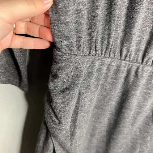 Michael Stars Long Sleeve Jersey Knit Blouson Elastic Waist Dress Ruched