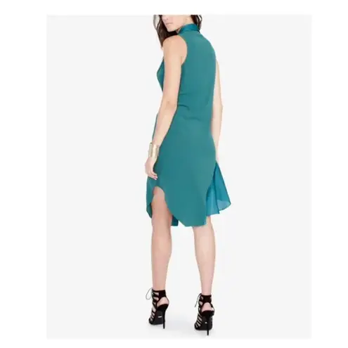 Rachel Roy Emerald Green Flounce-Hem Shirtdress Size MEDIUM