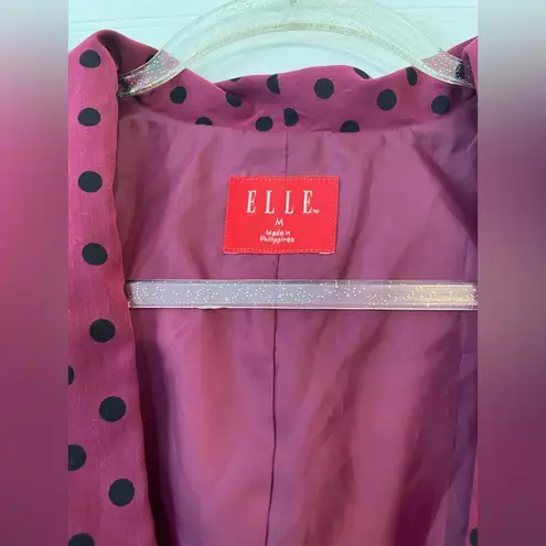 Elle Raspberry Purple Black Polka Dot Blazer