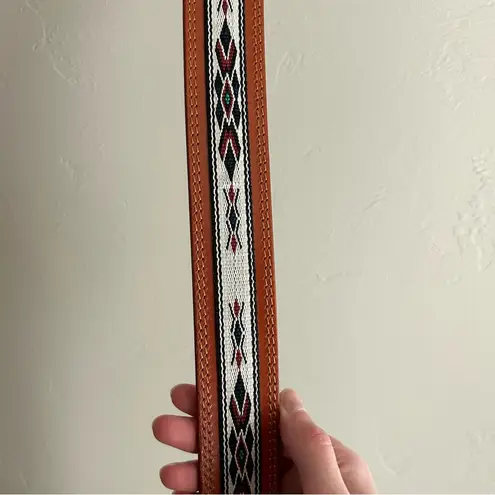 Southwestern Brown Leather Woven Patterned Belt Cowboy Rodeo