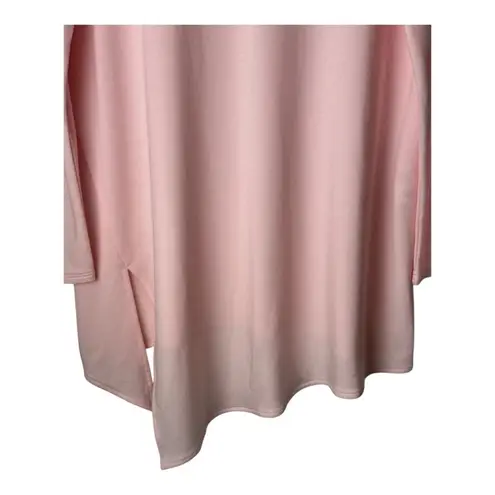 J Jill Pure Jill Shirt Women Medium Pink Luxe Tencel Asymmetric Hem Tunic Comfy