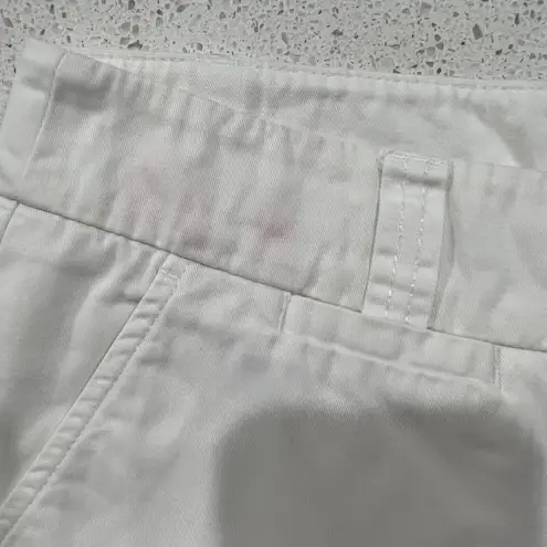 Garnet Hill  Size 10 Pants Crop Capri White Straight Leg Mid Rise Women’s Cotton