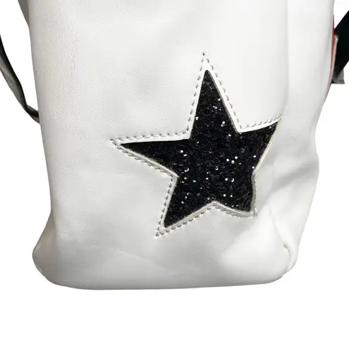 Nicole Lee ᯾ Striped Patchwork 'Have Fun' Satchel Handbag Bag ᯾ Vegan Leather ᯾