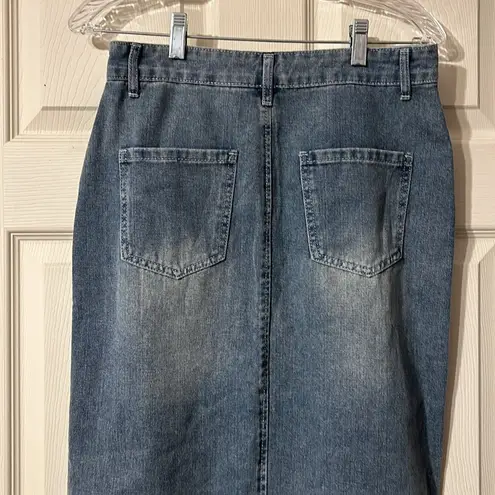 NWT Happily Grey Denim Jean Maxi Skirt 5 Size undefined