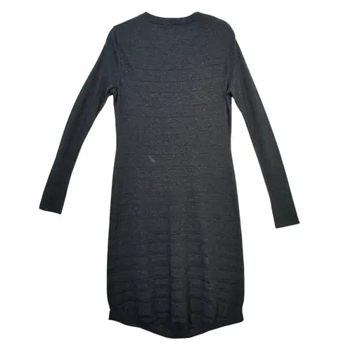 Toad & Co Charcoal Merino Wool Lightweight Knit Long Sweater Dress Size Medium Gray