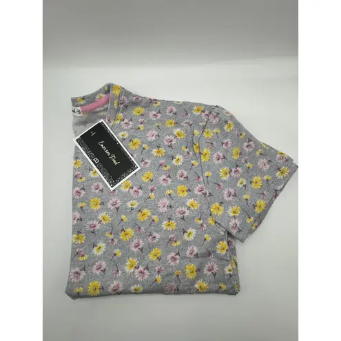 Emerson Road Pajama Set Women Small Gray Floral Butter Knit Short Set NWT Boho